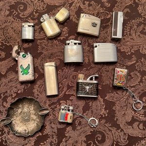 Lighter Collection of 11 Vintage Pieces Along With Ashtray